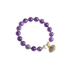 Amethyst and Strawberry Quartz Charm Bracelet for Women