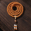 Bodhi Seed Mala Necklace with Dzi Bead Accents