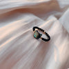 Cat Beaded Ring with Mother of Pearl and Crystal