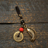 Brass Koi Fish Keychain with Beads and Coins