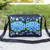 Embroidered Canvas Crossbody Bag, Floral and Peacock Designs