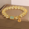 Natural Citrine Bracelet with Five Scriptures Charm