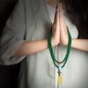 Green Agate 108 Bead Mala Bracelet and Necklace