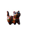 Hand-Carved Rainbow Wood Cat Figurine