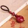 Cinnabar Keychain with Traditional Chinese Motifs