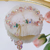 Crystal Charm Bracelet with Clover, Heart or Flower Motif