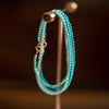 Turquoise Beaded Bracelet 14k Gold Plated Clasp