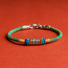 Six True Words 925 Silver Focus Bracelet, Handwoven String
