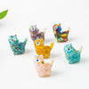 Crystal Chip Resin Cat Figurine Desktop Ornament
