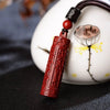 Cinnabar Shurangama Mantra Pendant Necklace with Coffee Cord