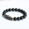 Nine-Eye Dzi Bead Black Agate Bracelet