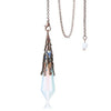 Natural Crystal Point Necklace with Antique Copper Cage