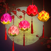 Handheld Lotus Flower Lantern with Tassel