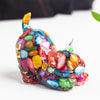 Resin Cat Figurine with Crystal Gravel, Desk Decor