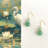 Green Aventurine Gourd Drop Earrings, New Chinese Style