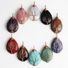 Tree of Life Crystal Necklace Pendant Copper Wire Wrapped