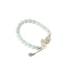 Natural Jade Bracelet with Flower Charm