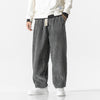 Men's Corduroy Harem Pants with Drawstring Waist and Pockets