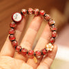 Handmade Incense Ash Glass Bead Bracelet with Charms
