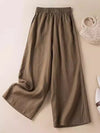 Women's Wide Leg Pants High Waist Cotton Linen Trousers