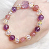 Amethyst Strawberry Quartz Fox Crystal Bracelet