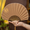 Retro Solid Color Shell Shape Handheld Folding Fan