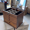 Wooden Jewelry Box with Carved Plum Blossom Lid