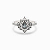 Sterling Silver Plated Lotus Zircon Ring