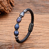 Handmade Irregular Pearl Leather Bracelet with Steel Buckle