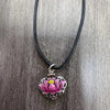Pink Lotus Flower Necklace Copper Pendant with Chain Options