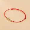 925 Sterling Silver Red String Bracelet with Gold or Silver Beads