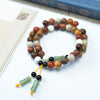 Multi-Wood Bead Bracelet with Six Syllable Mantra