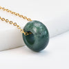 Natural Stone Donut Pendant Necklace, Gold-Tone Chain