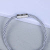 Engraved Silver Bead Woven Cord Bracelet