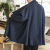 Men's Loose Linen Blend Coat, Mid-length Casual Outerwear