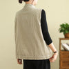 Women's Corduroy Vest With Pockets, Sleeveless Waistcoat