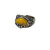 Lotus Blessing Protection Adjustable Ring with Yellow Chalcedony