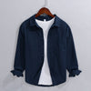Men's Long Sleeve Linen Shirt Turn-down Collar Cotton Blend Casual Top
