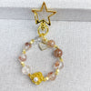 Crystal Charm Keychain with Rutilated Quartz and Super Seven