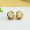Natural Hetian Jade Egg Prosperity Earrings