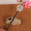 Floral Wood Hairpin with Tassel, Traditional Chinese Style