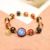 Handmade Incense Ash Glass Bead Bracelet with Charms