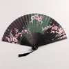 Silk and Bamboo Folding Fan, Hand Painted Floral Design