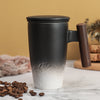 Ceramic Tea Cup with Infuser and Wooden Handle