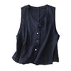 Women's Sleeveless Shirts Solid Button-Up Minimalist Tank Top