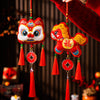 Embroidery Year Of The Horse Fu Character Coin Shape Red String Hanging Decoration