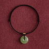 Natural Hetian Jade Peace Buckle String Bracelet or Anklet