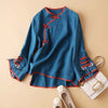 Women's Chinese Style Embroidered Cotton Linen Top