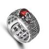 Pixiu Heart Sutra Adjustable Ring in Gold or Silver Tone