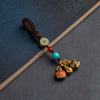 Family Luck Charm Keychain and Phone Strap with Gold-Tone Beasts